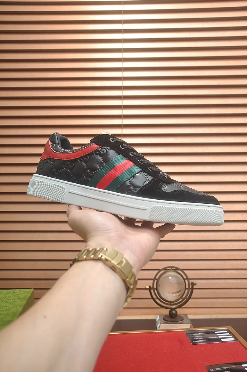 Men's men's shoes💰440💶[GUCCI] official website 1:1 men's sports shoes are now on the market. They are made of original fabric + water-dyed sheepskin lining, plus the official website original 1:1 comfortable outsole. Fashionable and versatile, super comfortable and breathable. Standard shoe size 38/45 (custom-made size 45 is non-refundable)